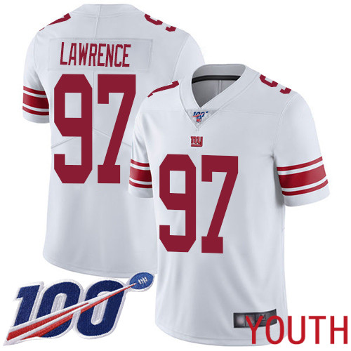 Youth New York Giants #97 Dexter Lawrence White Vapor Untouchable Limited Player 100th Season Football NFL Jersey->youth nfl jersey->Youth Jersey